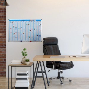 Relaxdays Whiteboard Planer Eisen Weiß Magnetisch Abwischbar 60 cm x 90 cm x 5 cm 2,1 kg