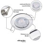 Oktaplex Einbauspot Sedan 6er-Set, Chromoptik, LED warmweiß, 1,9W. Deckenstrahler Detailansicht.