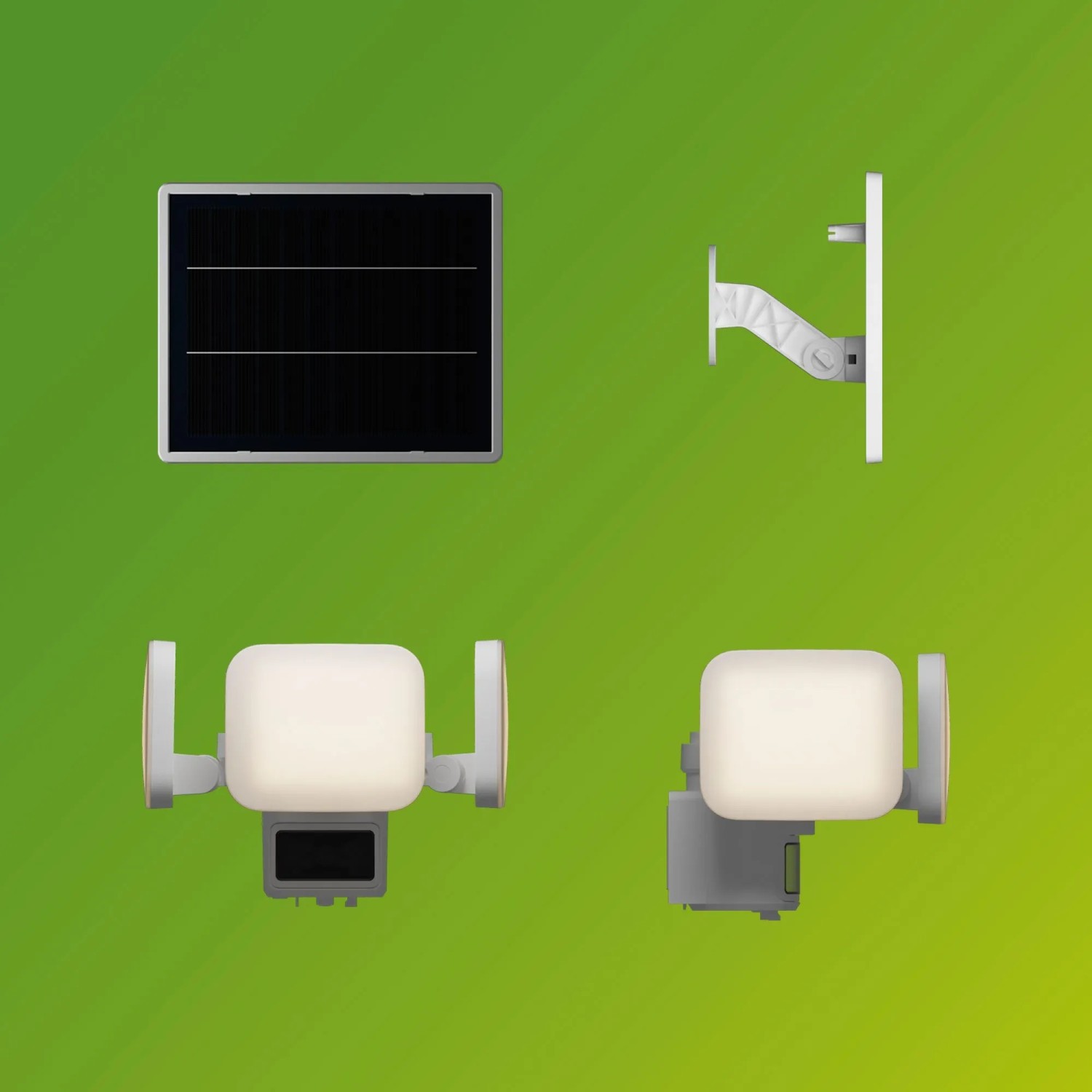 Philips Zyren Solar-LED-Außenstrahler mit Bewegungsmelder, 3.000 K, weiße Ausführung.