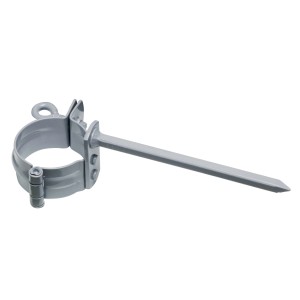 Inefa Rohrschelle DN 125 mit Schlagstift (110mm) aus Stahl, grau, zur Wandmontage.