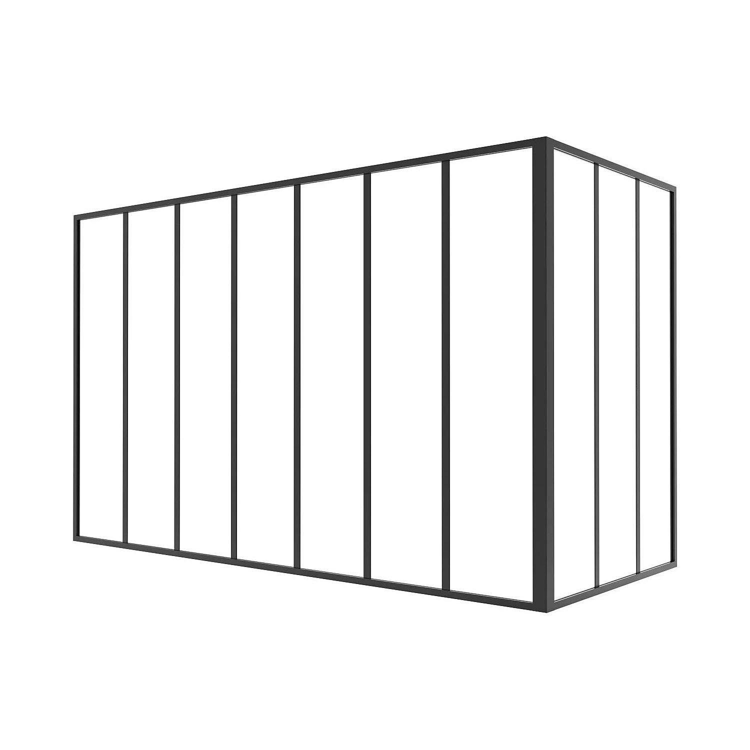 Vente-unique Glaswand Bayview Schwarz 210 cm