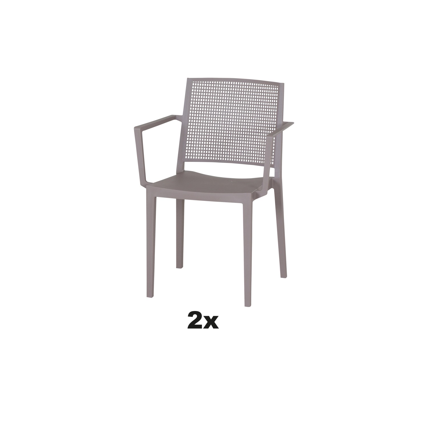 Siena Garden Stapelsessel-Set Square 2-teilig Taupe