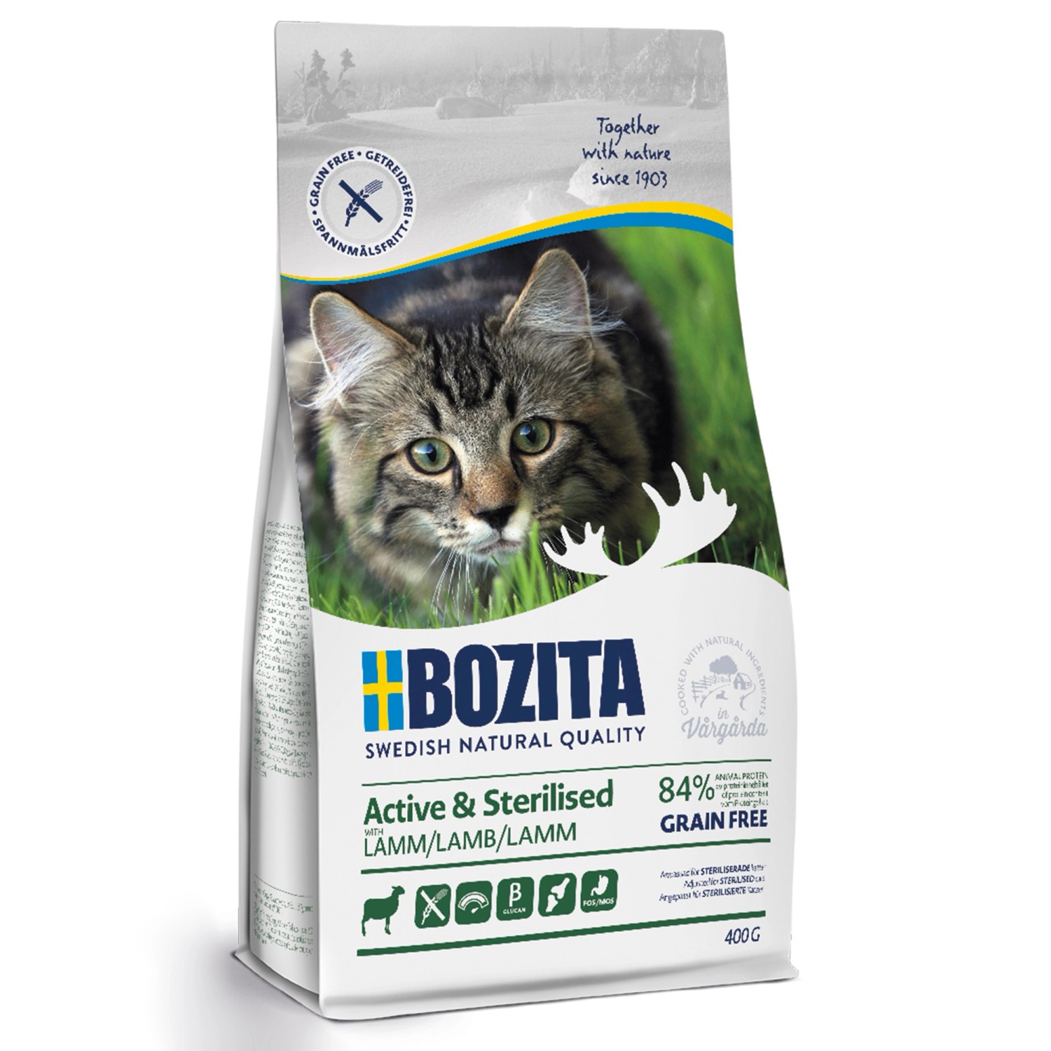 Bozita Katzen-Trockenfutter Active & Sterilised Grain Free Lamm 400 g