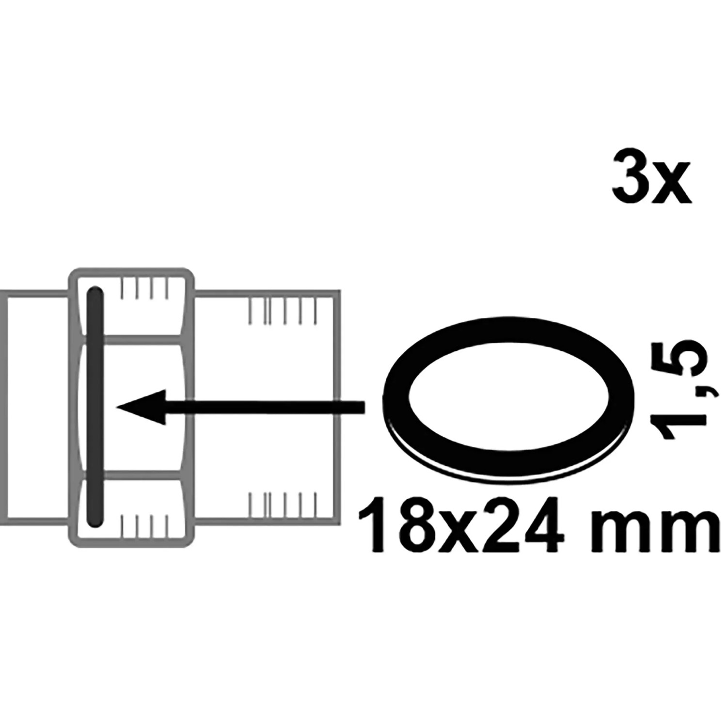 Kirchhoff Vulkanfiber Dichtung, 18x24x1,5mm, rot, 3er-Pack. Für dichte Verschraubungen.