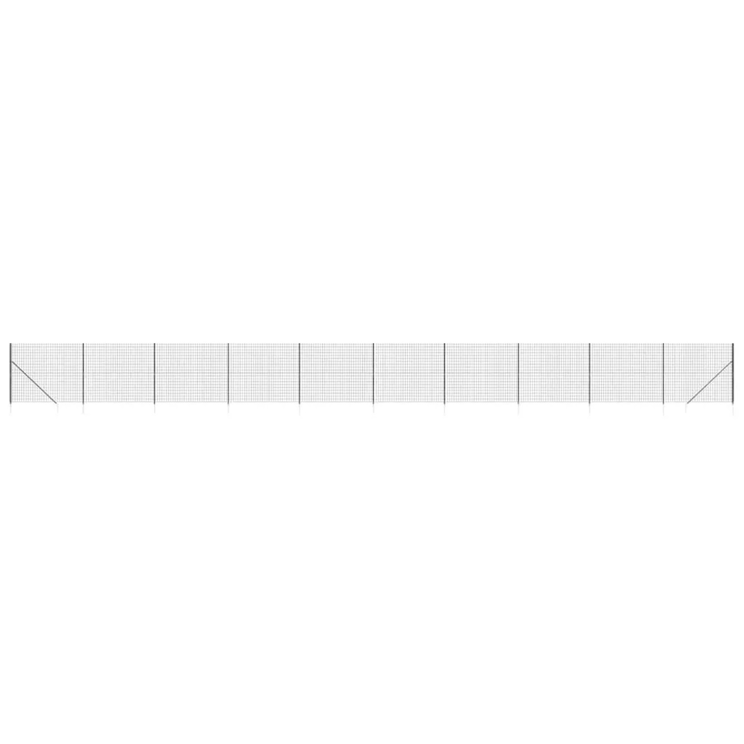 vidaXL Maschendrahtzaun mit Bodenhülsen Anthrazit 1,4x25 m 154267