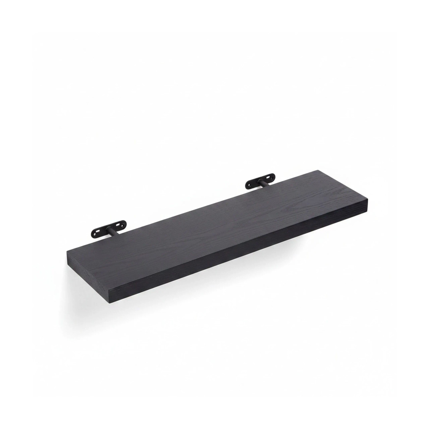 Relaxdays Wandregal MDF Schwarz mit Metallhalterung 100 cm x 23 cm x 4 cm