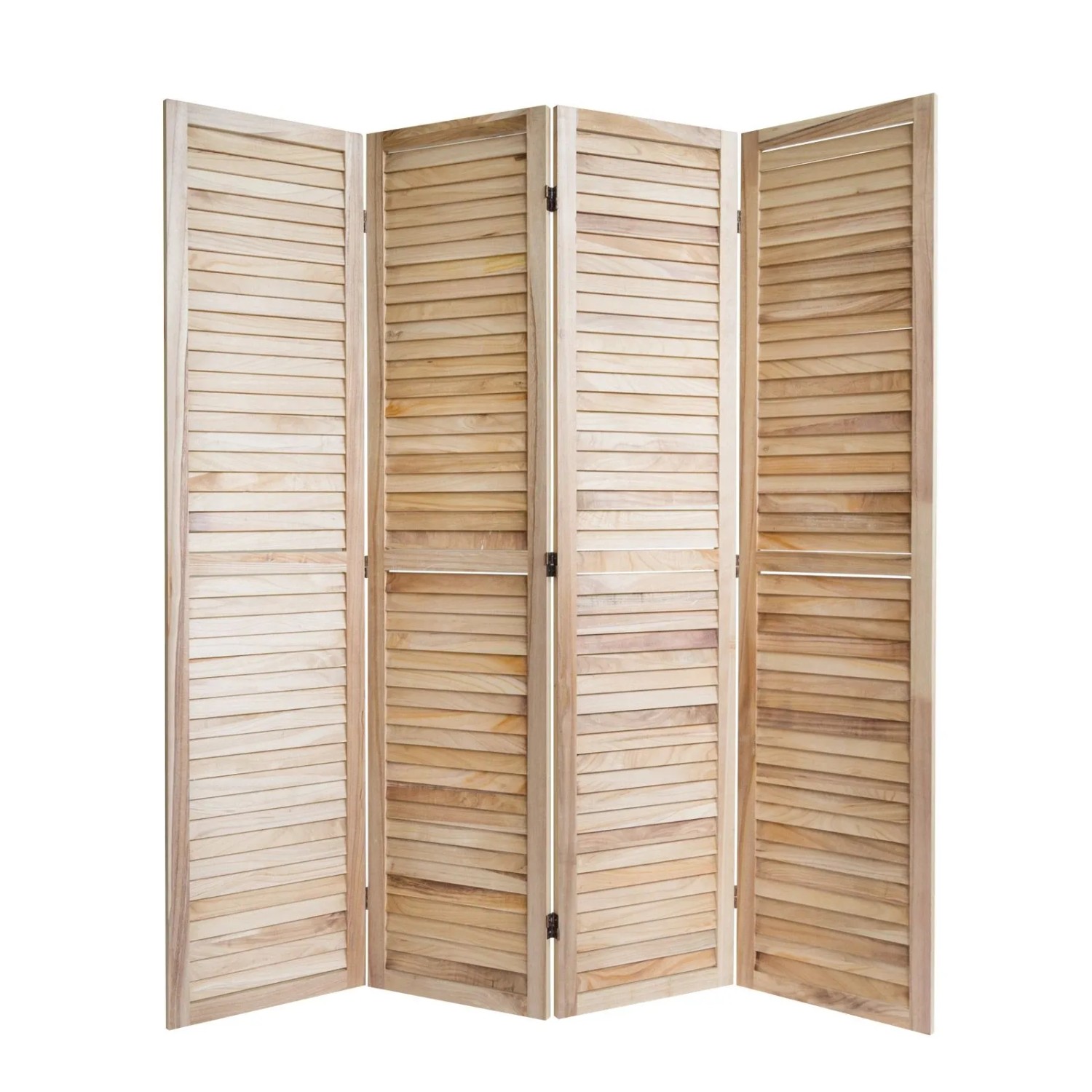 Homestyle4u 4-tlg. Paravent in Braun 160x170 cm 1248