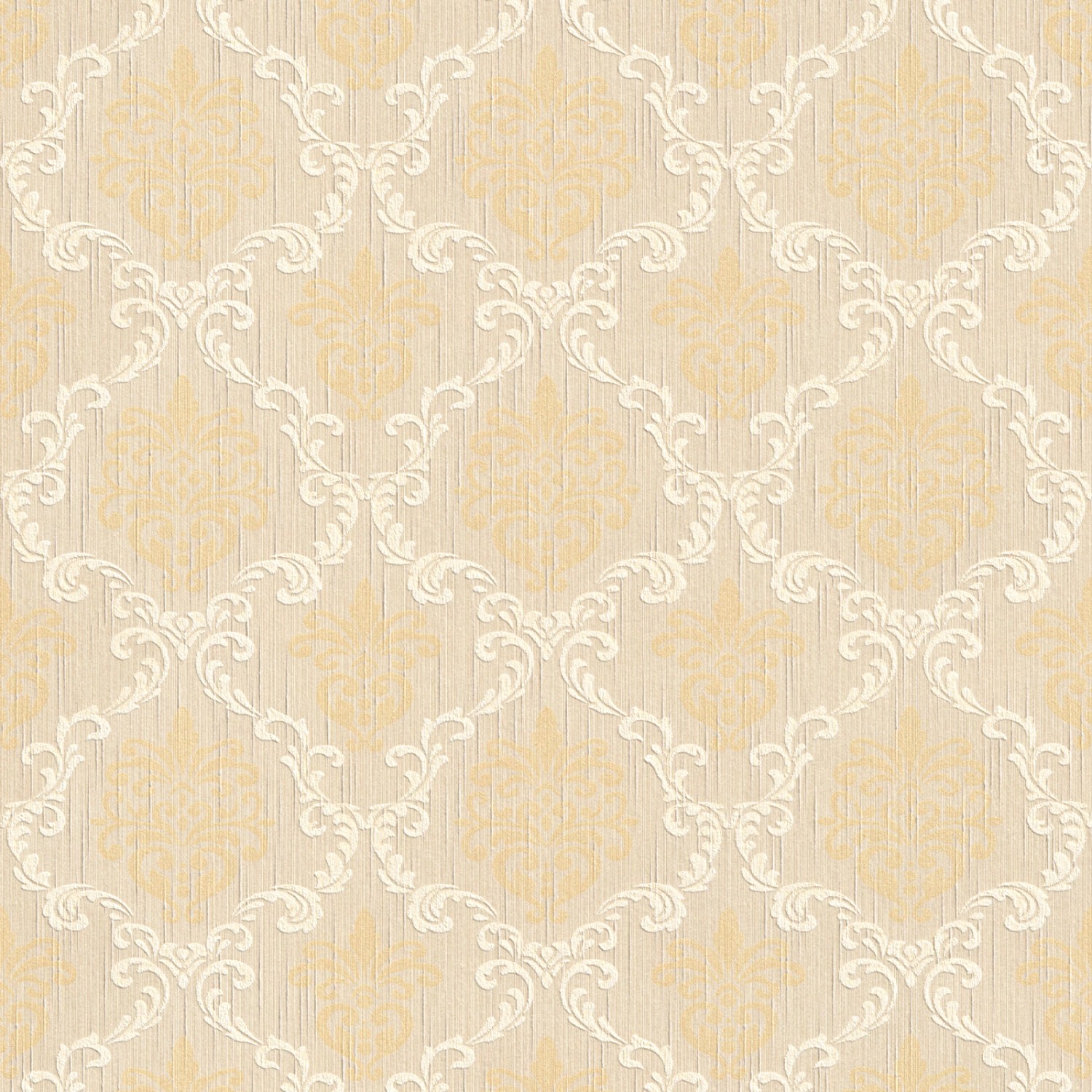 Bricoflor Elegante Tapete in Beige Weiß Gold Edle Vlies Textiltapete mit Ba günstig online kaufen