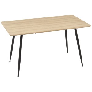 HOMCOM Esstisch mit Holzoptik und schwarzen Stahlbeinen für 4 Personen.