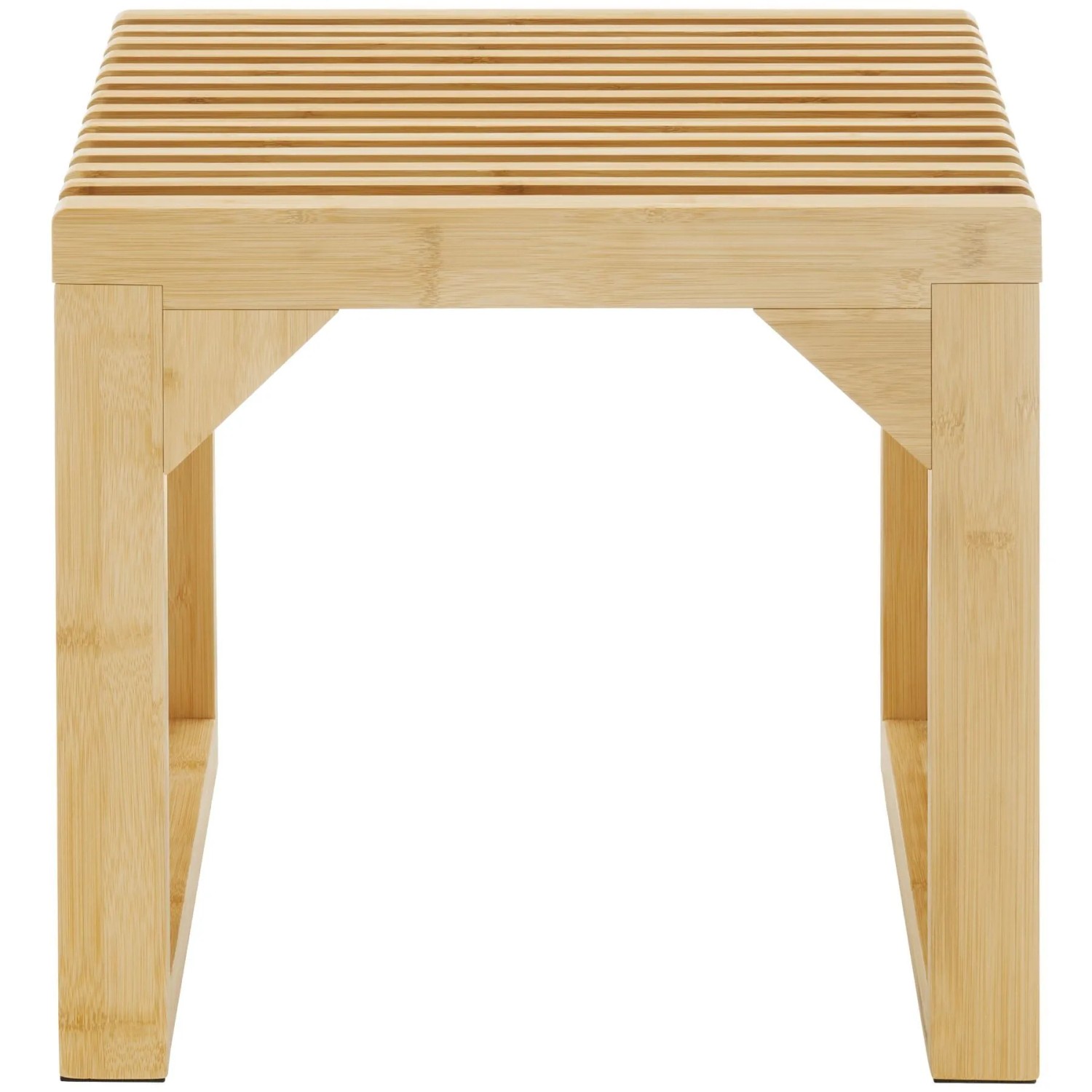 Tectake Hocker Ribb Lamellenoptik  45 x 35 x 43 cm Lackierter Bambus 45 x 35 x 43 cm 35 x 45 x 43 cm Bambus