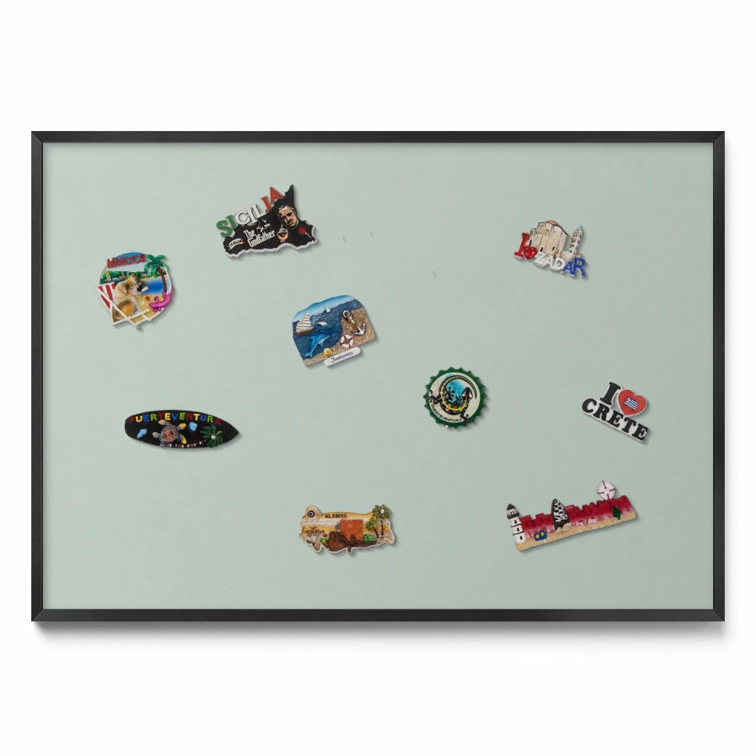 Tulup Magnettafel Wand-Magnettafel für Reisesouvenirs Farbe Celadon 100x70 cm Blech Magnettafel für Sammlermagnete Schwa...