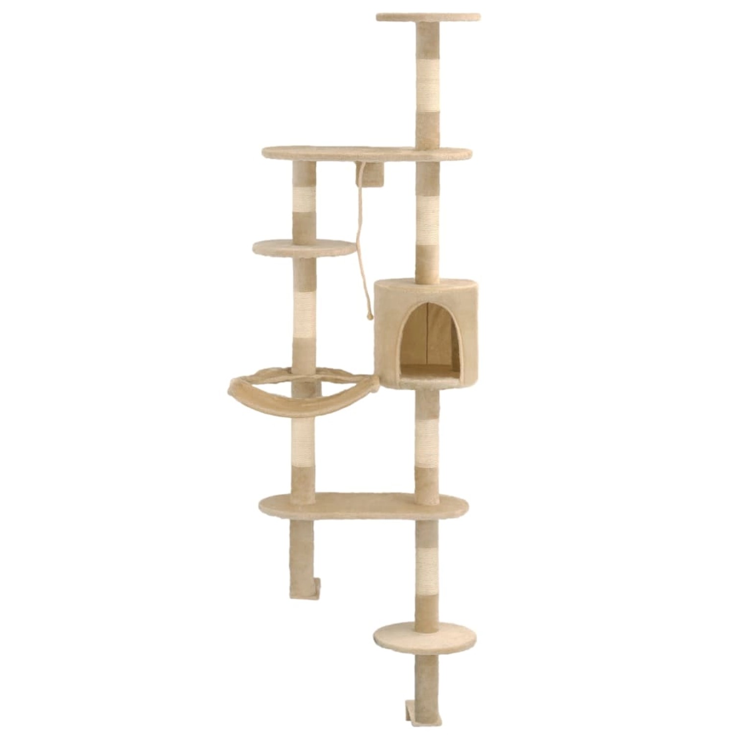 Thumbnail - vidaXL Wandkratzbaum mit Sisal-KratzSäulen 194 cm Beige