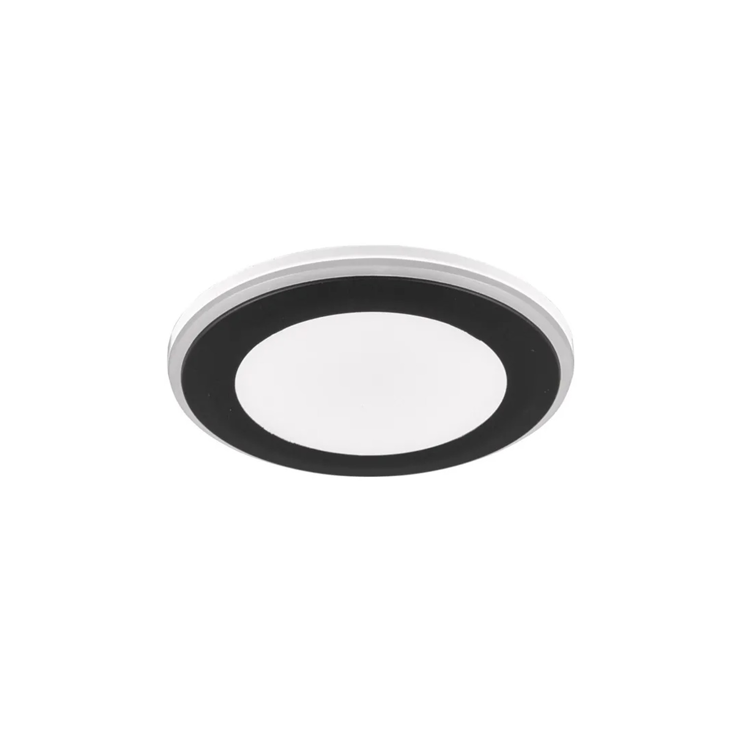Schwarzer, runder Trio LED Einbaustrahler Argus, 8,2 cm Durchmesser.