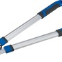 LUX Bypass Astschere Classic mit Getriebe, Gartenschere mit Antihaftbeschichtung und blauen Griffen.