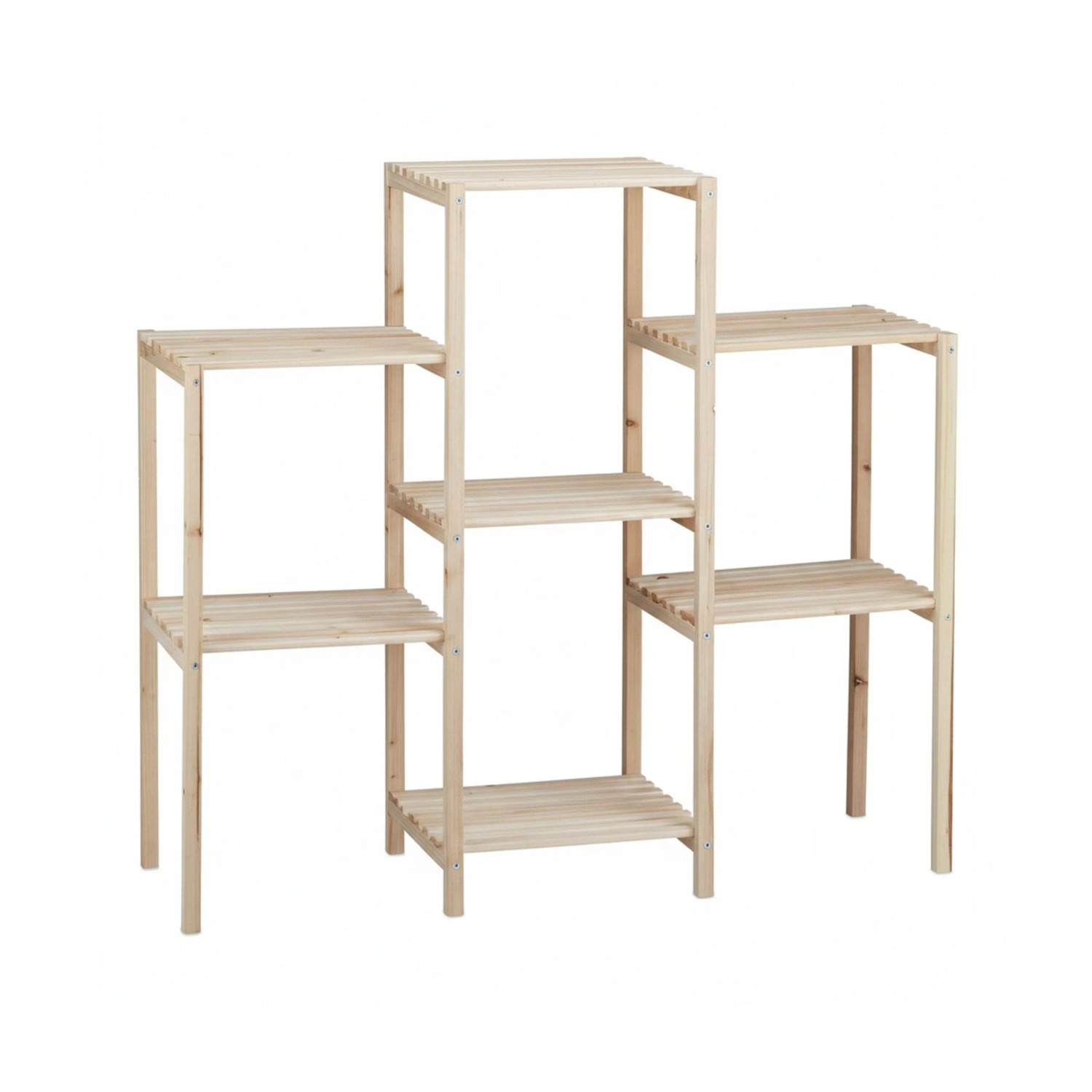 Relaxdays Pflanzenregal Tannenholz Natur Freistehend 86 cm x 95 cm x 29 cm 2,9 kg