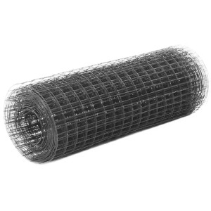 vidaXL Drahtzaun Stahl mit PVC-Beschichtung 10x0,5 m Grau 143645