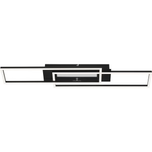 Moderne Brilo LED-Deckenleuchte Frame Mid in Schwarz mit drehbaren Elementen für individuelle Lichtgestaltung.