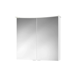Jokey Spiegelschrank Lightbend, 75 cm breit, mit LED-Beleuchtung und hochglänzender, weißer Oberfläche.