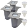 vidaXL LED-Bodeneinbaustrahler 3 Stk Outdoor Quadratisch 42413
