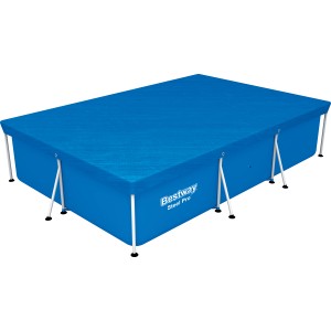 Blaues Bestway PE-Abdeckplane 304x205 cm, eckig, für Steel Pro Pools.