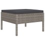 Grauer vidaXL Hocker mit anthrazitfarbenem Kissen, Teil des Garten-Lounge-Sets.