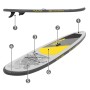 Aufblasbares Stand Up Paddle Board Maona, 308 cm, grau, mit Finnen und Tragegriff.