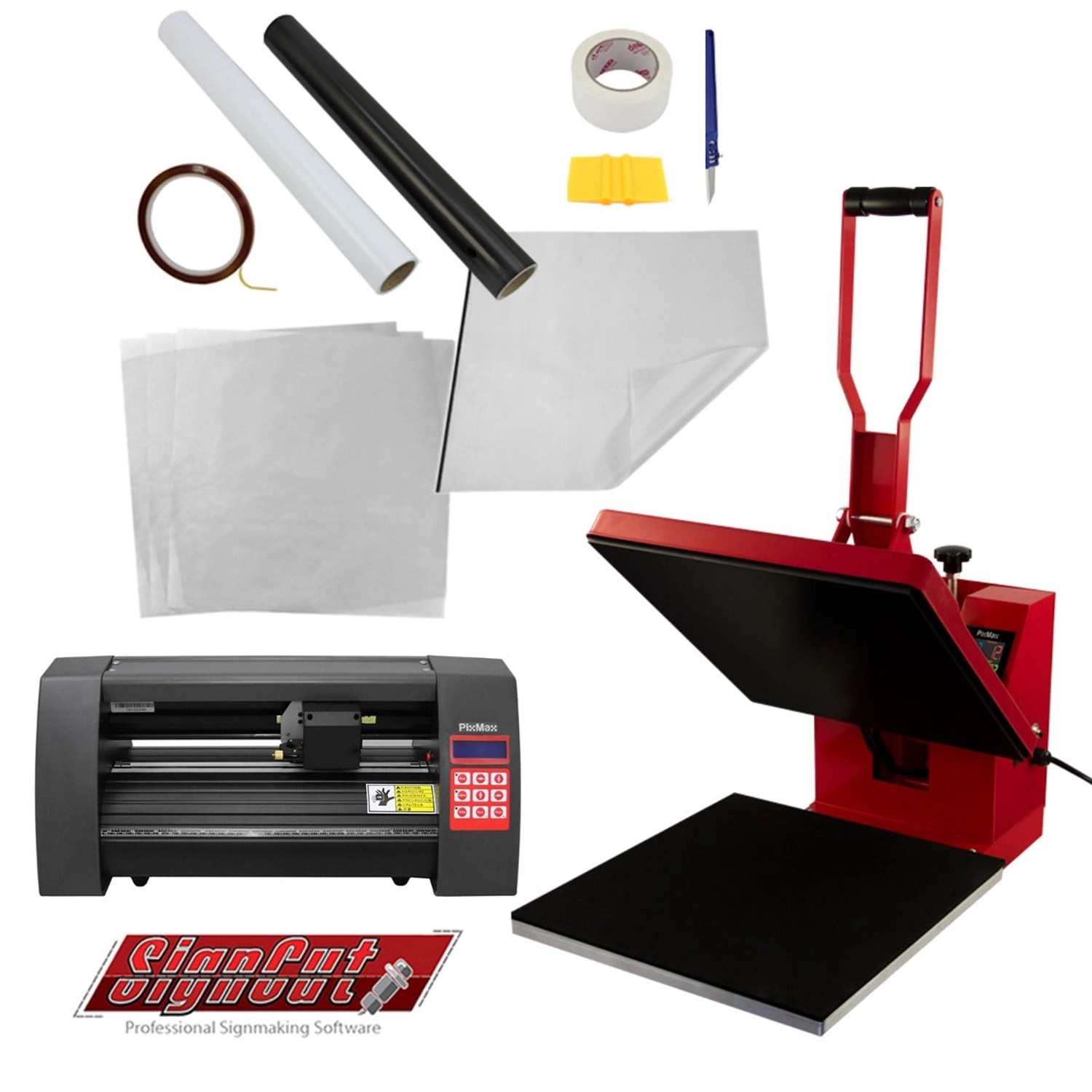 Thumbnail - Monstershop Transferpresse 38 x 38cm & 360mm Vinyl-Schneideplotter im Set