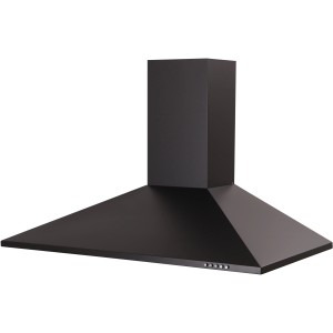 Respekta Kaminhaube Karena, 90 cm, Schwarz, aus Metall mit matter Pulverbeschichtung.