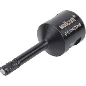 Wolfcraft Diamant-Bohrer Ceramic, 6 mm, für Winkelschleifer. Fliesenbohrer mit Diamantbohrkrone.