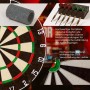 Lion Home Dartscheibe Set, 45 cm Sisal, mit 6 Pfeilen, Anspitzer und Aufbewahrungsbox.
