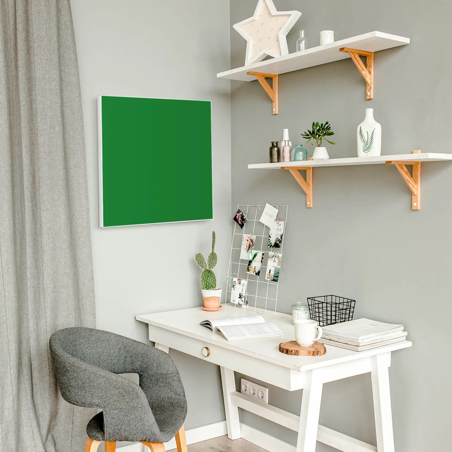 Banjado® Magnettafel 30x75 Cm – Magnetpinnwand Aus Metall, Inkl. 4 Magnete & Montageset, Motiv Weiß Gebeizt