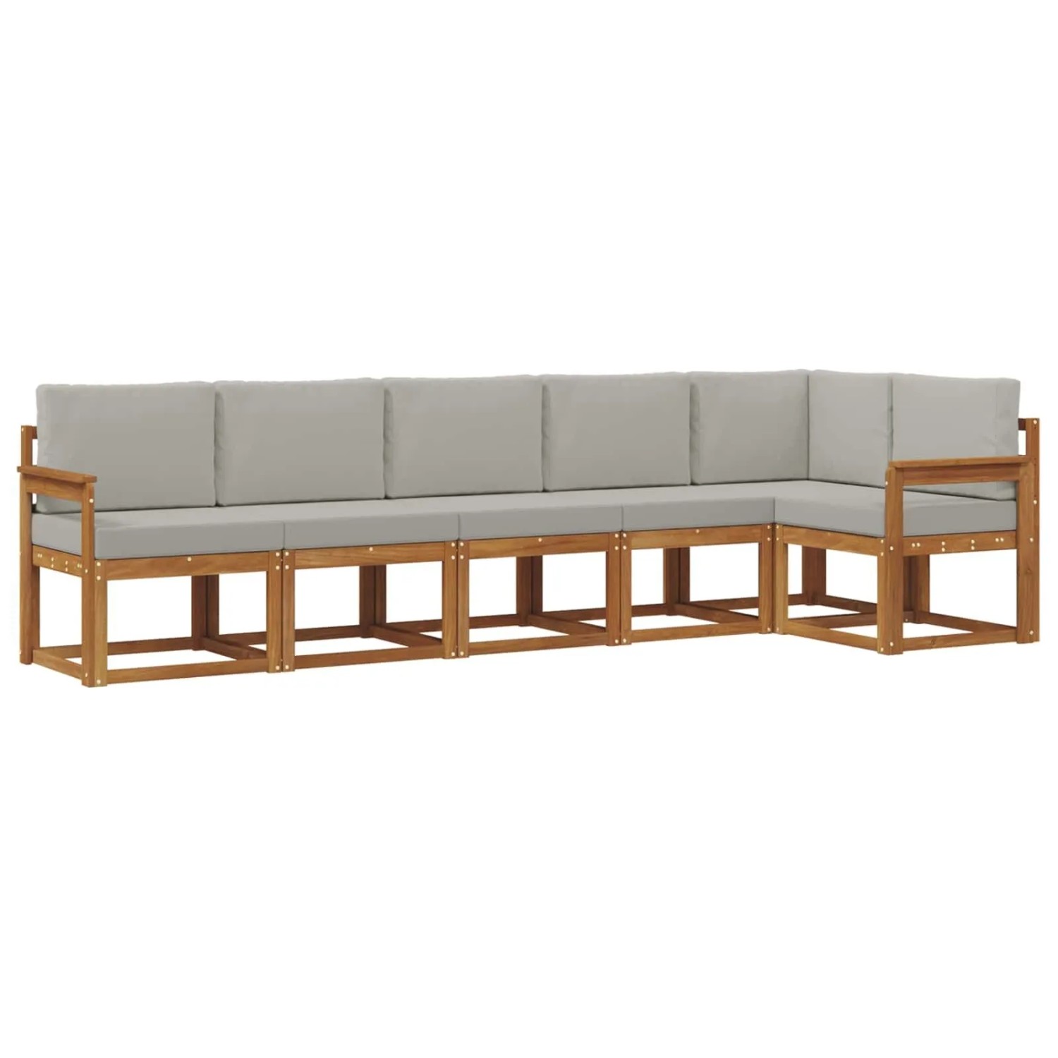 Thumbnail - vidaXL Outdoor-Sofagarnitur mit Kissen 6 Stk Natur und Hellgrau 3366454