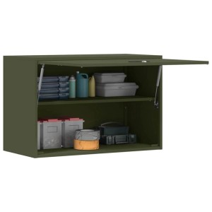 vidaXL Wandschrank für die Garage mit Gasdrucklift-Tür Olivgrün 883267