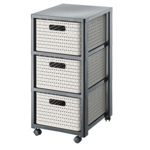 Rotho Tower mit Rollen Country 3 x A4 Cappuccino