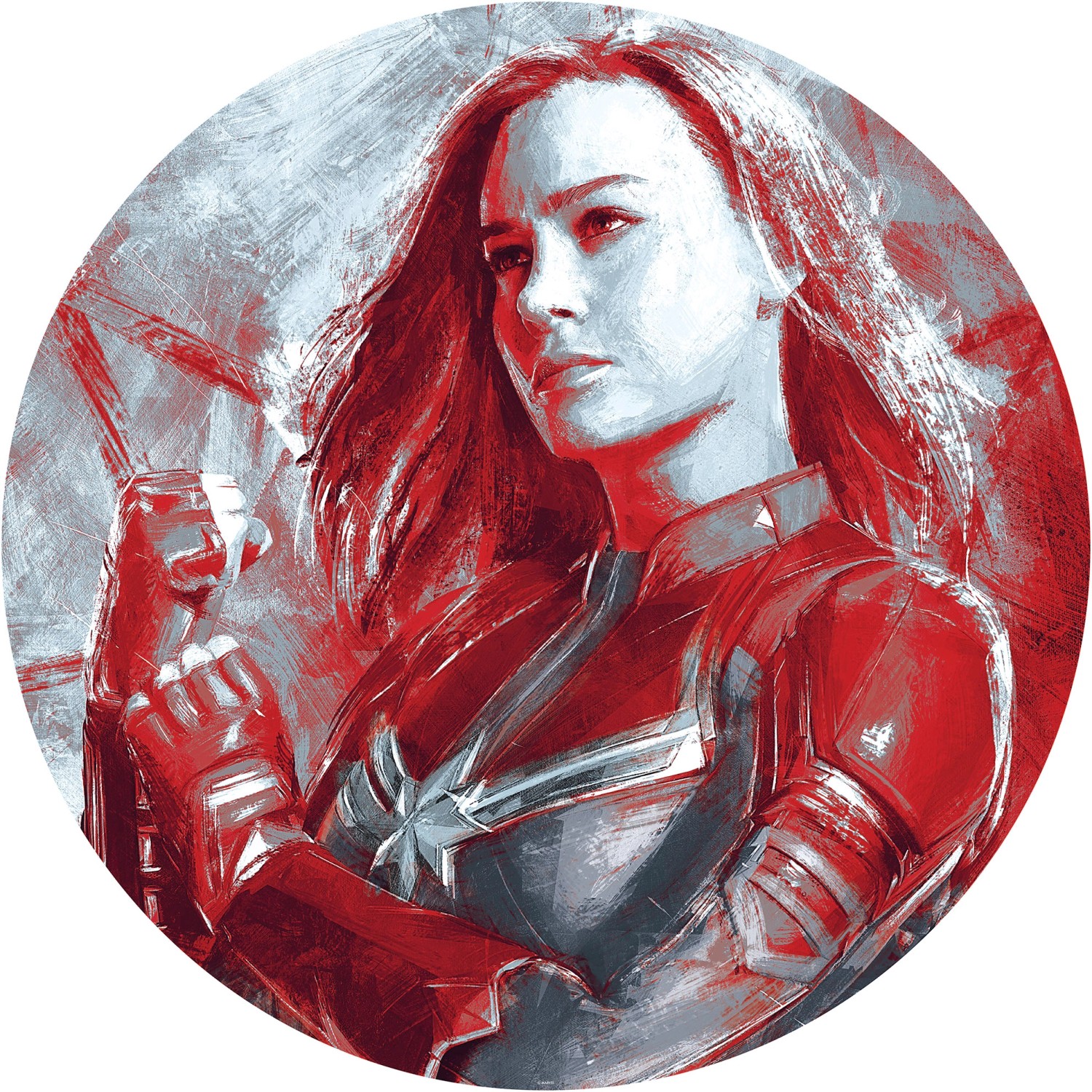 Komar Vliesfototapete Dot Avengers Painting Captain Marvel selbstkleb. Ø 125 cm