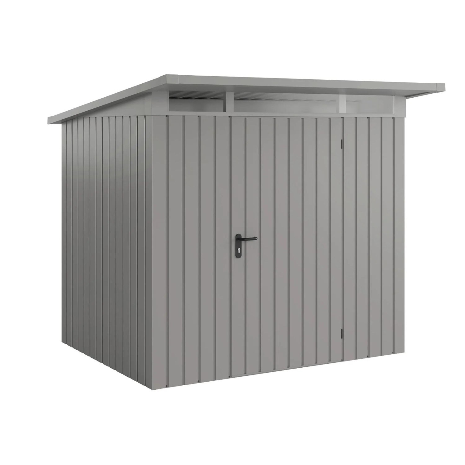 EcoStar Gerätehaus Euroline Pultdach 229 cm x 214 cm Graualuminium 1-flg