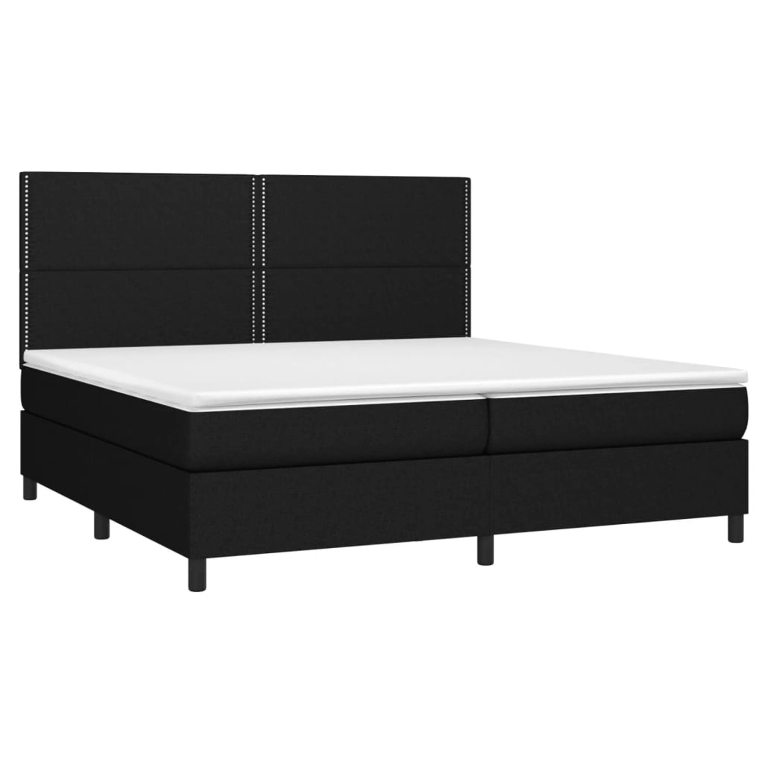 vidaXL Boxspringbett mit Matratze & LED Schwarz 200x200 cm Stoff 3134823 günstig online kaufen