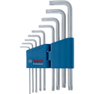 Bosch Professional Innensechskantschlüssel-Set TX, 9-teilig, im blauen Halter.