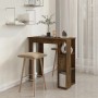 vidaXL Bartisch mit Regal in Räuchereiche, 102x50x103,5 cm, aus Holzwerkstoff.