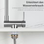 AICA Wasserhahn Doppelfunktion 360° Drehbare Kippbare Silber Küchenarmatur mit 304 Edelstahl und Keramikventil Mischbatterie_8