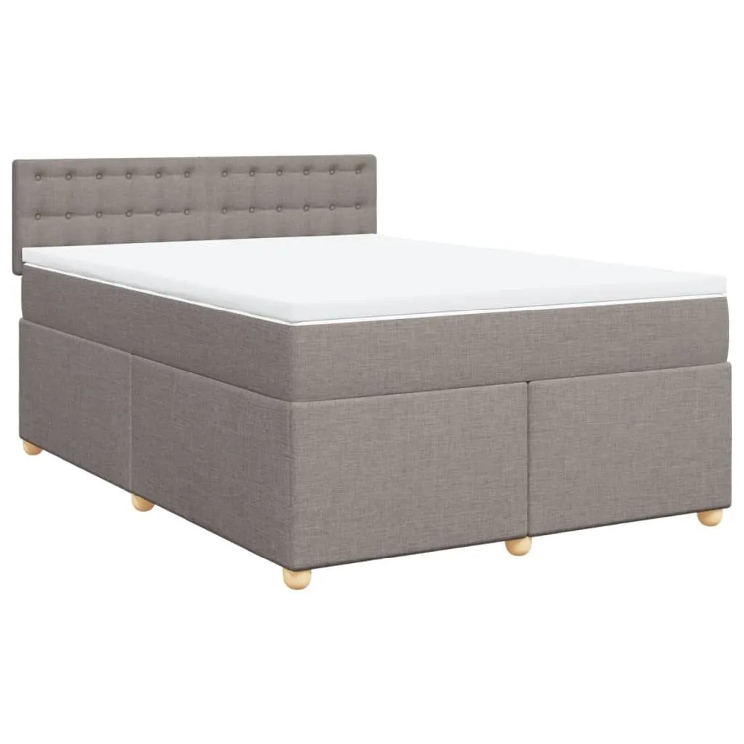 vidaXL Boxspringbett mit Matratze Taupe 160x200 cm Stoff 3289049 günstig online kaufen