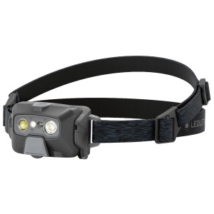 Schwarze Ledlenser HF6R Core Stirnlampe mit verstellbarem Kopfband.