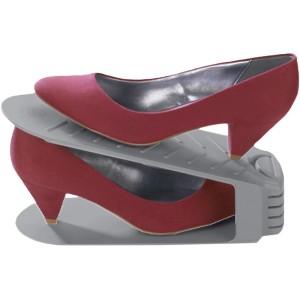 Wenko Schuhhalter 8er Set, grau. Schuh-Organizer für mehr Platz im Schuhschrank.