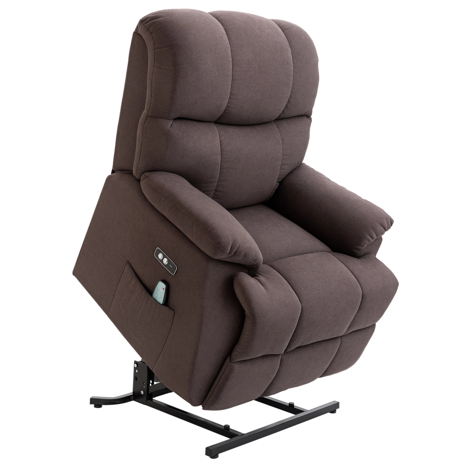 HOMCOM Massagesessel Polyester Holz Metall Schaumstoff Braun 83B x 95T x 105H cm
