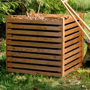 Dobar Holzkomposter Semi 76 x 76 x 73 cm Naturfarbig FSC®