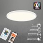 Dimmbare, weiße Brilo LED Deckenleuchte Slim S mit Fernbedienung und App Steuerung.
