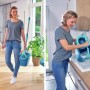 Leifheit CLEAN TWIST Disc Ergo Wischmopp Set mit Rollen für glatte Böden.