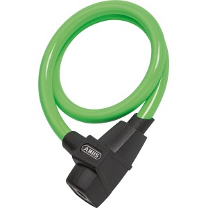 Abus Kabelschloss SC Lock 3210, grünes Fahrradschloss mit Kunststoffummantelung und Automatikzylinder.