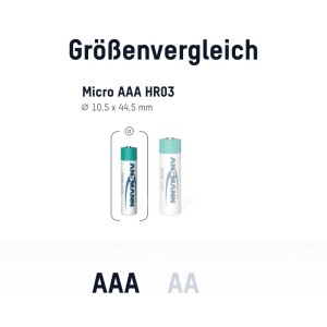 ANSMANN Akku AAA Micro 800 MAH 1,2V NiMH 6 Stück Wiederaufladbar mit MaxE