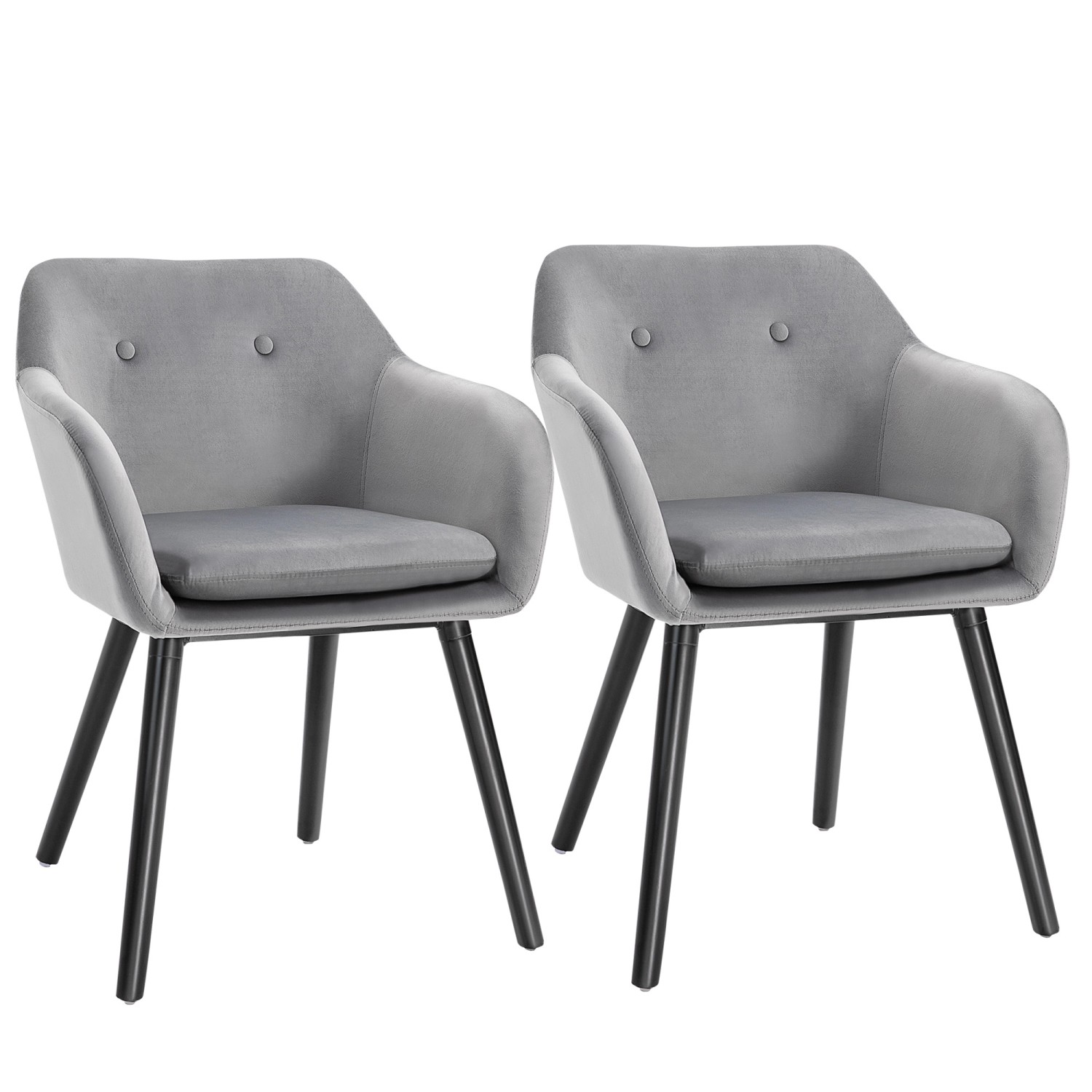 HOMCOM Esszimmerstuhl Polyester Schaumstoff Grau 54L x 56B x 74H cm günstig online kaufen